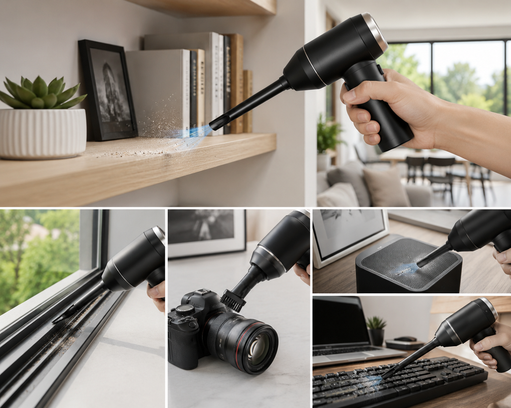 DustNova™ Pro 2-in-1 Cordless Air Duster & Mini Vacuum